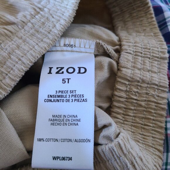 IZOD ELABORATE RED TODDLER BOY REINDEER FAIR ISLE SWEATER VEST 3 PIECE SET SZ 5T - Picture 9 of 12